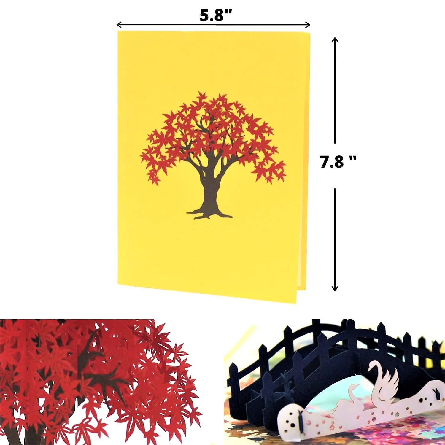 Romantic Red Maple Tree Pop Up Card - Valentine's Day, Anniversary, Wedding & Birthday Greeting Card for Couples, Women, Girlfriend, Husband | Japanese-Inspired Design for Special Occasions & Memorable Gifts