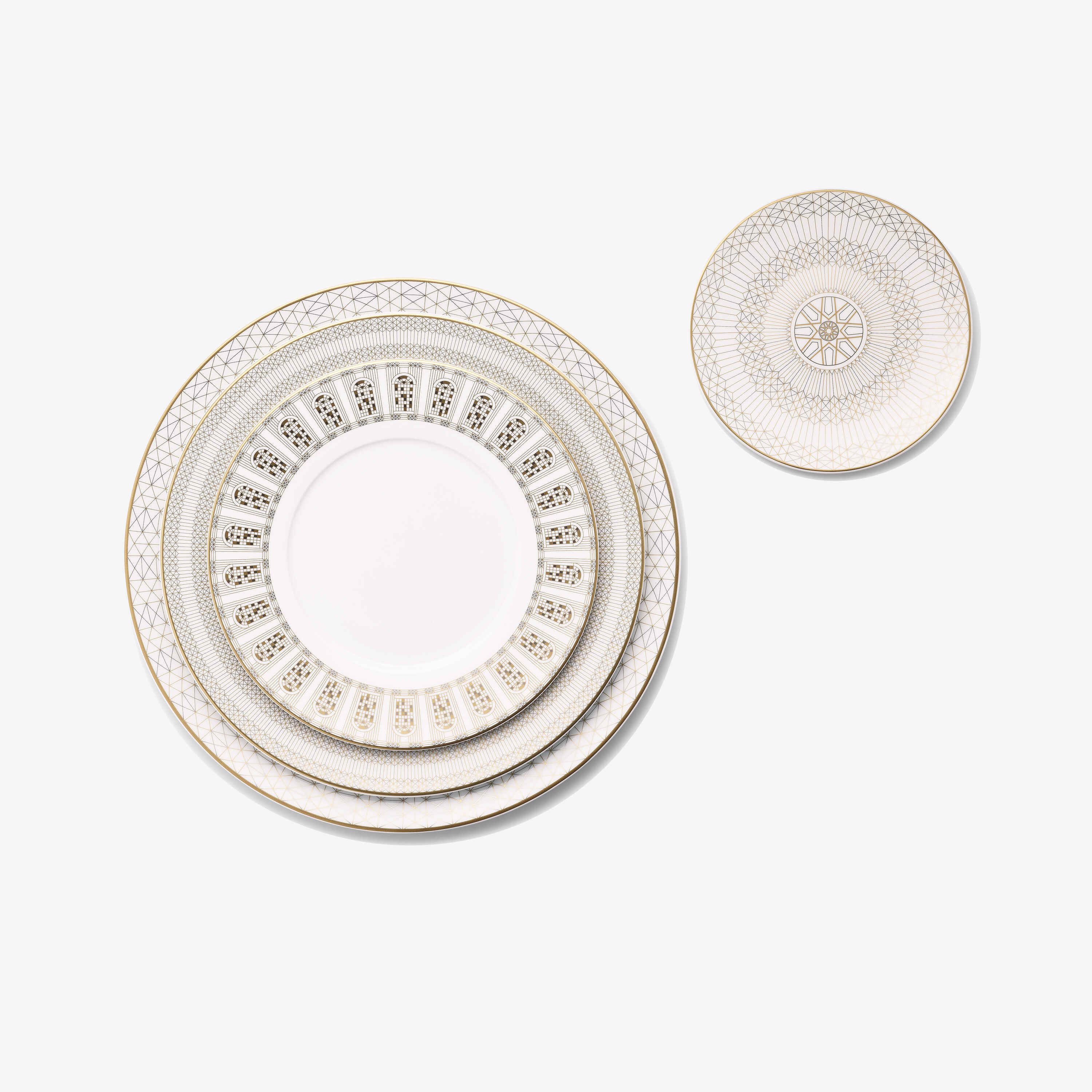 Premium Arcadia Gold Dessert Plates (Set of 2) - Elegant Fine China for Afternoon Tea, Wedding Receptions & Special Occasions