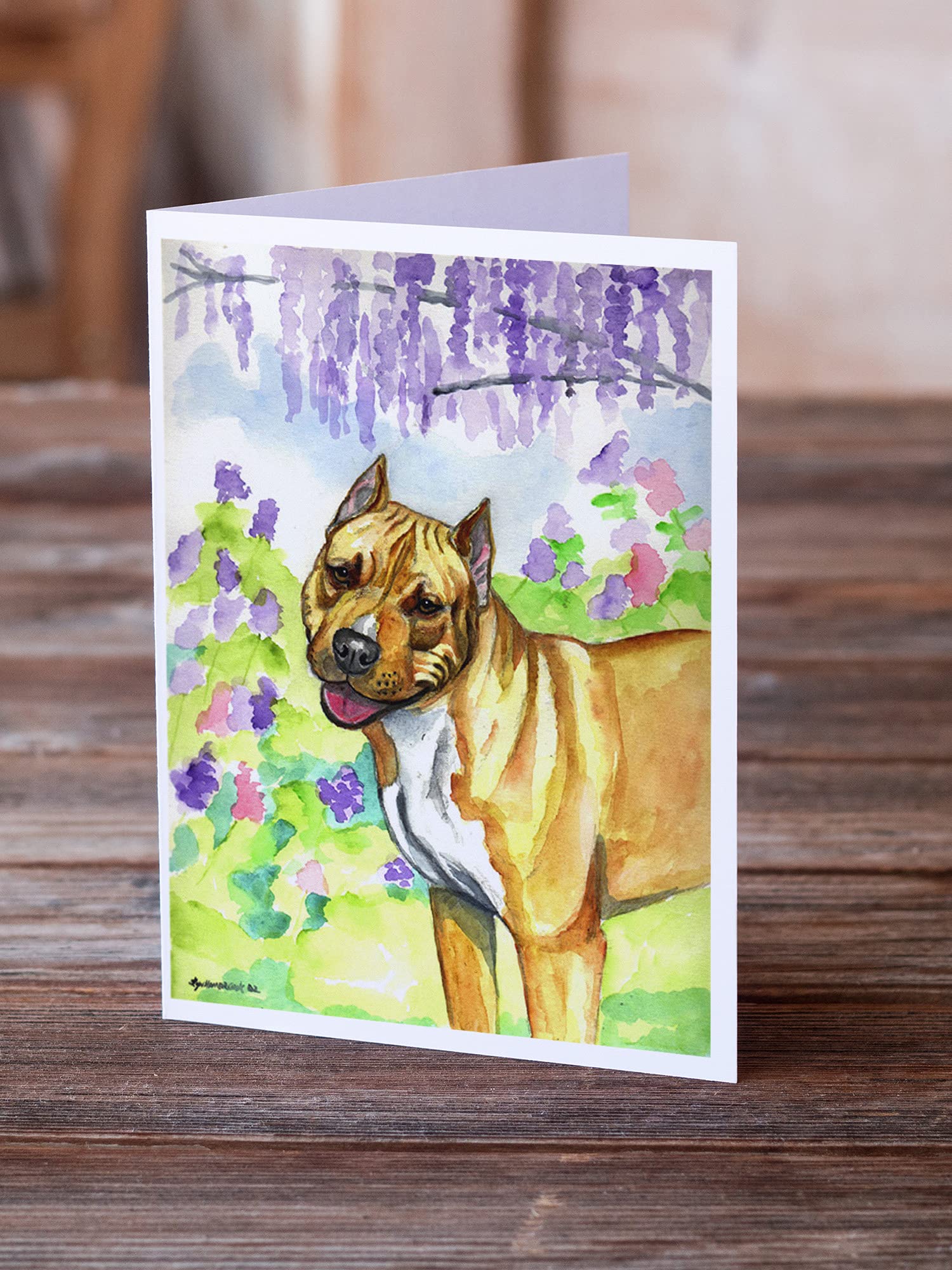 Pit Bull Greeting Cards & Envelopes Set of 8 | Whimsical A7 Size 5x7 Blank Note Cards for Dog Lovers | Perfect for Birthdays, Thank You Notes & Pet Appreciation Gifts