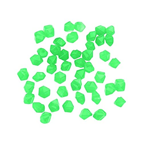 100PCS Cyan Diamond Glowing Stones - Luminous Aquarium & Fish Tank Decor, Colorful Garden & Pool Landscaping Rocks - Glow in The Dark for Nighttime Outdoor & Indoor Decoration