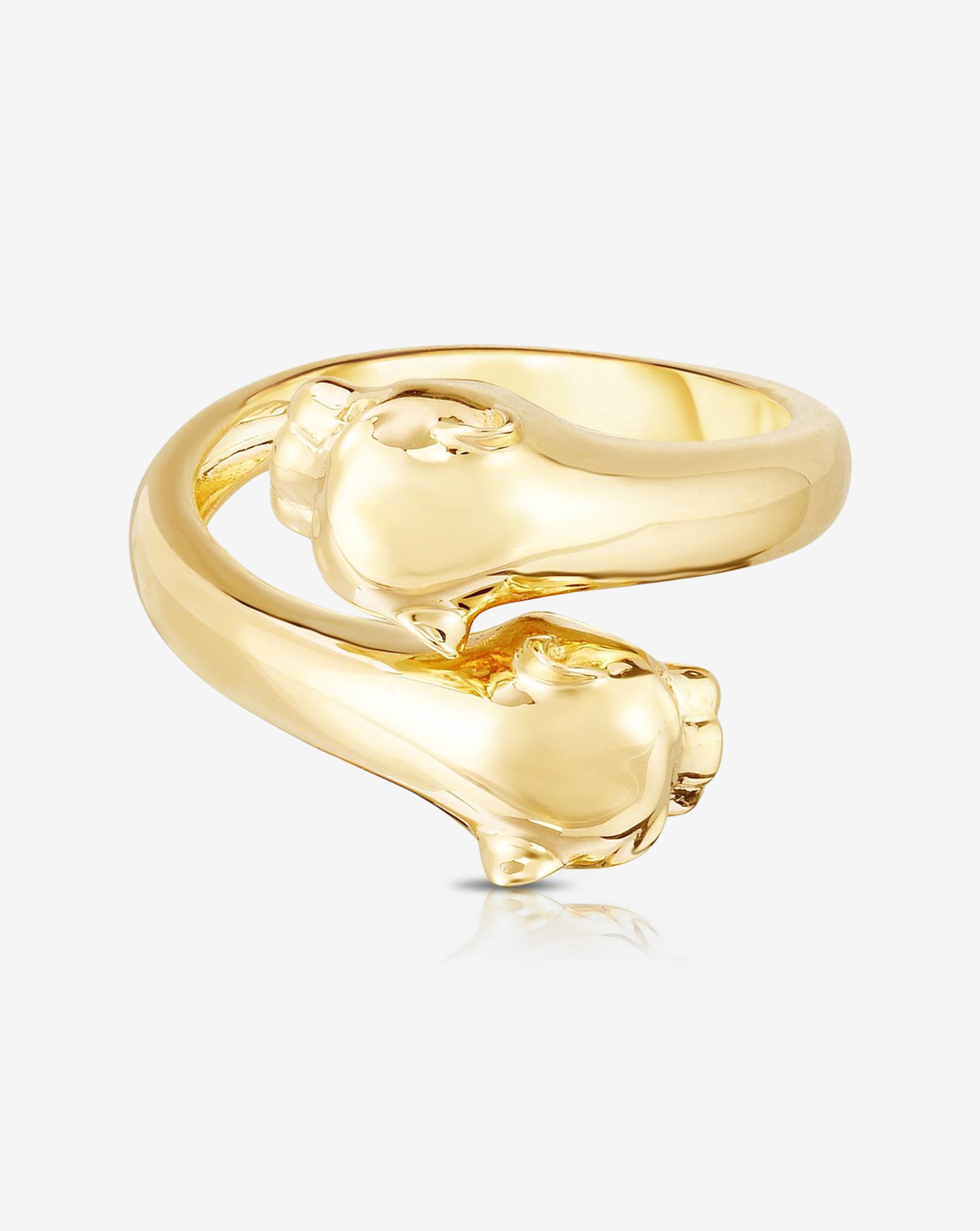 Double Panther Gold Ring for Men - 14K Solid Gold Panther Head Ring, Stylish Statement Jewelry for Gifts, Parties, and Everyday Wear