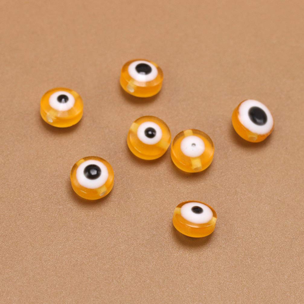 100pcs Evil Eye Resin Charms - Blue Ojo Turco Necklace Pendants for Jewelry Making, Wall Hanging Decor, Car Accessories, Wedding & Animal Theme Crafts - DIY Bracelet Kit & Handmade Necklace Supplies for Home, Office, and Gift Giving