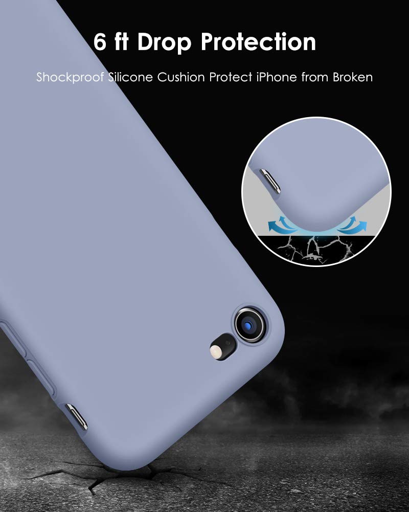DTTO Shockproof Silicone Phone Case for iPhone SE 2020/2022 & iPhone 7/8 [Romance Series] - Honeycomb Grid Cushion Protective Cover for 4.7 inch Apple iPhones (Blue Purple) - Perfect for Daily Use, Travel & Outdoor Activities