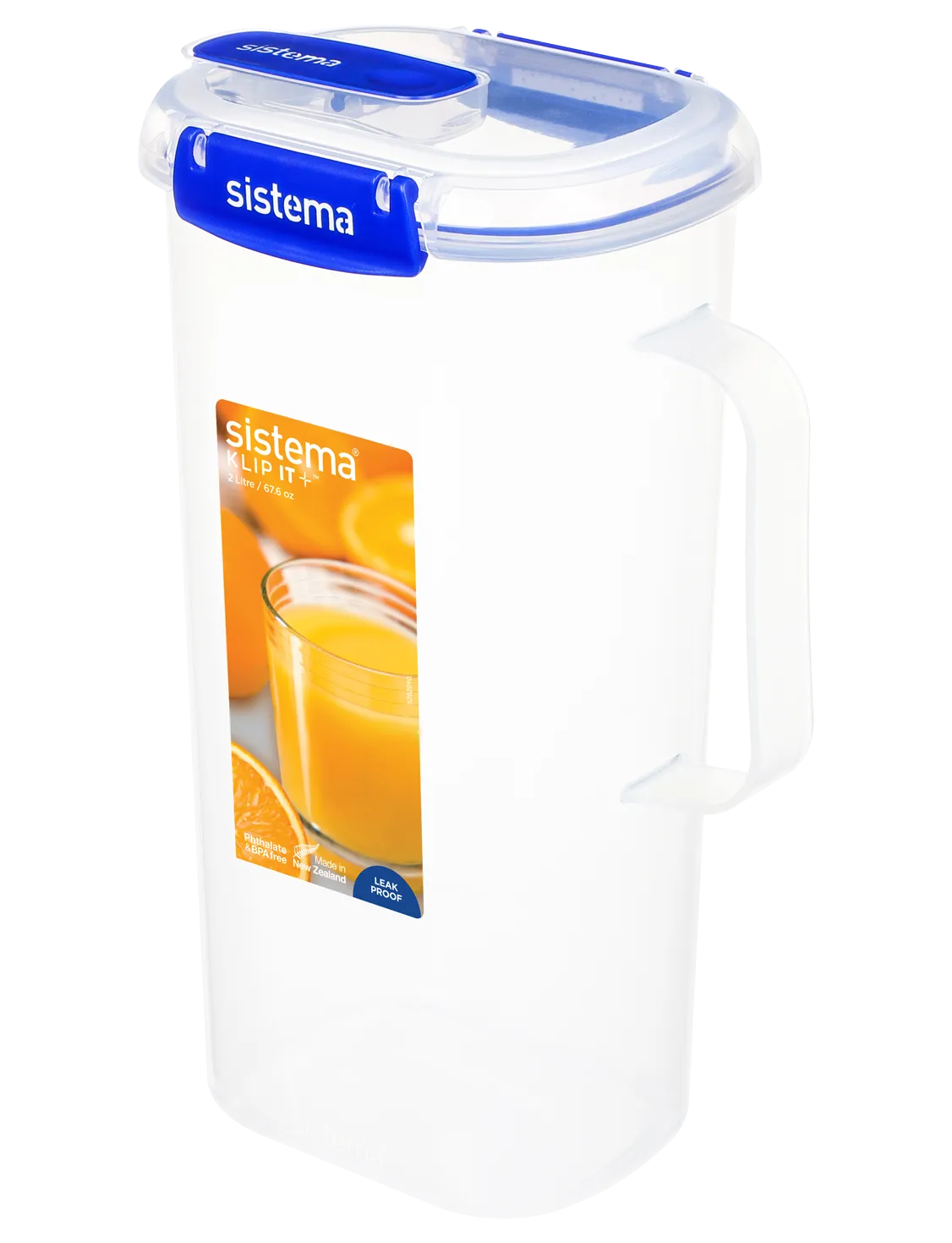 Klip It Plus 2L Juice Jug with Leak-Proof Lid - Dark Blue for Fresh Juice Storage & Outdoor Picnics