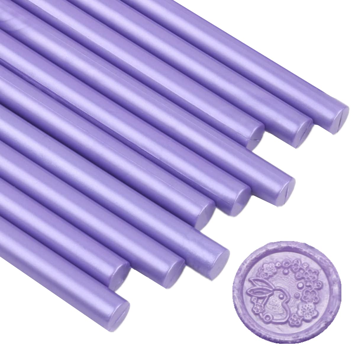 ONWINPOR 10pcs Pearl Purple Wax Sealing Sticks for Glue Gun - 0.43