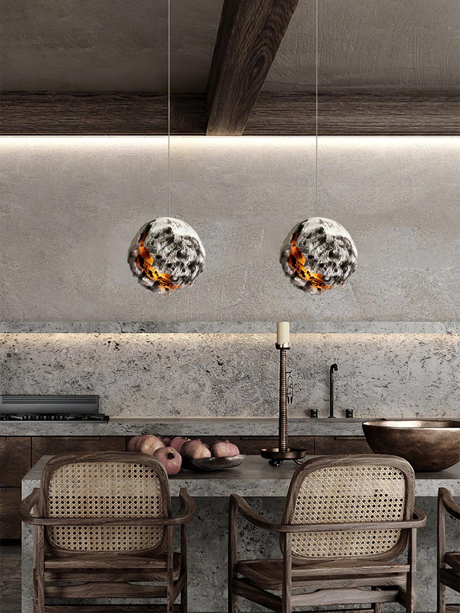 Unique Irregular Planet Pendant Light - Modern Celestial Decor for Living Room, Bedroom & Dining Area