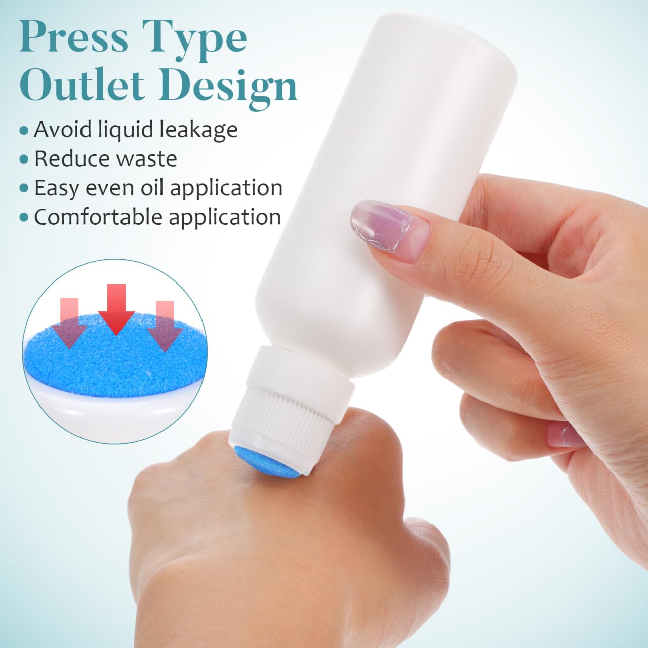 6Pcs 100ml Refillable Plastic Bottles for Essential Oils, Cosmetics & Lotions - Sponge Applicator Bottles with Leak-Proof Design | Perfect for DIY Beauty Products, Travel Toiletries & Home Spa Treatments