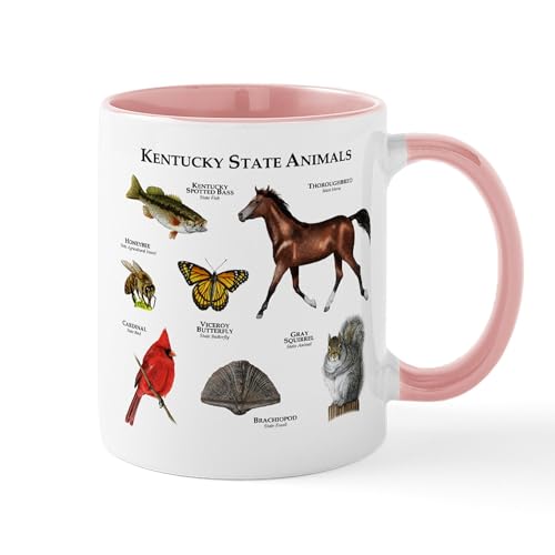 White/Pink Inside - Kentucky State Animals Mug