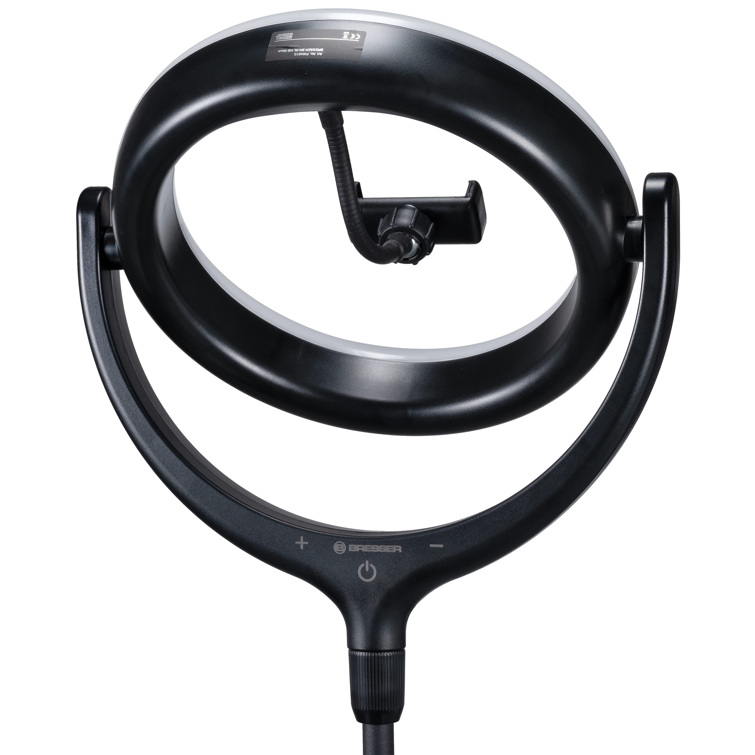 Bresser Ring Light with Tripod & Phone Holder - for Videos, Portraits & Product Photography - Home Studio Lighting
