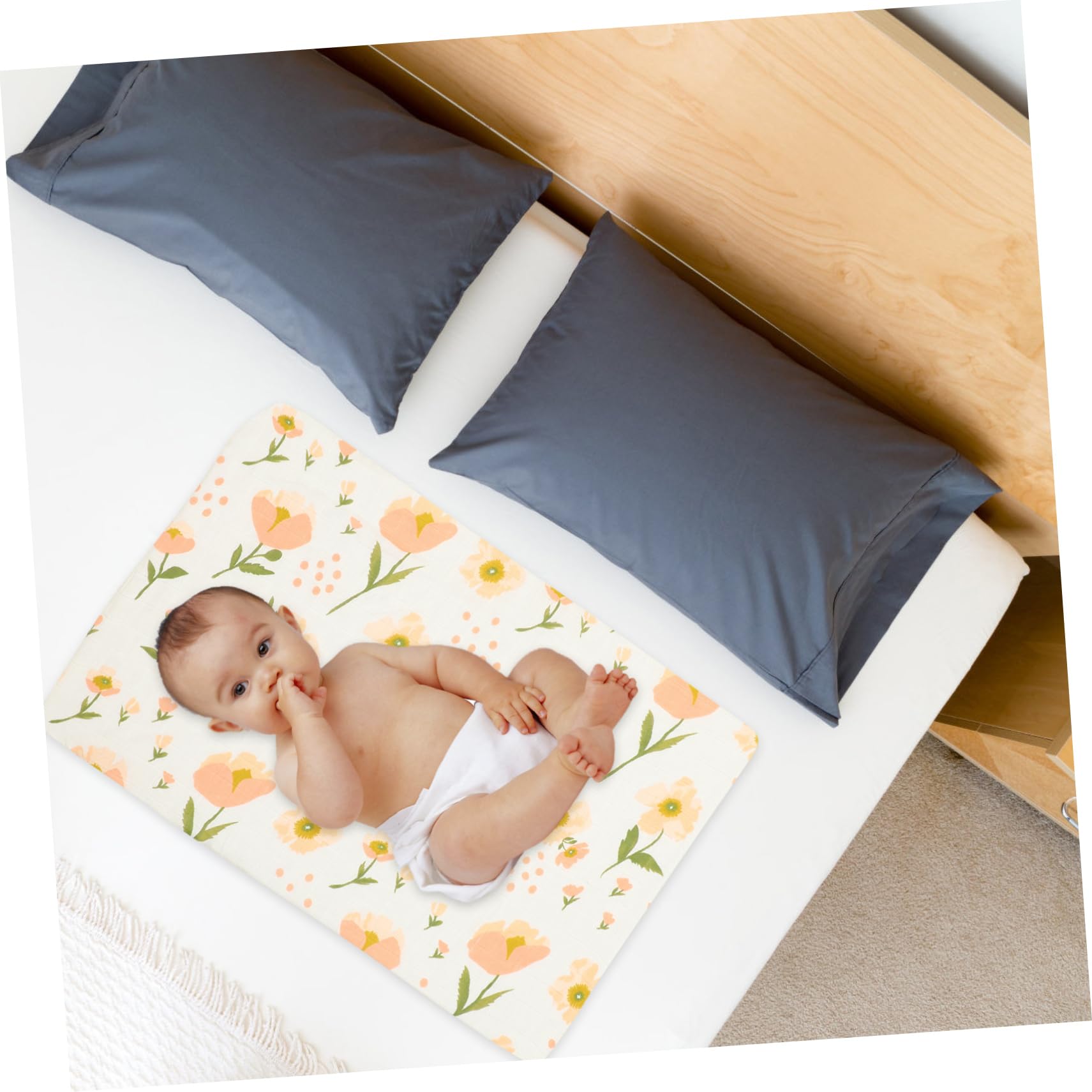 Wakauto Reusable Cotton Changing Pad Cover for Newborn Baby Boys & Girls - Soft, Waterproof Diaper Changing Mat for Nursery, Travel & On-the-Go Use