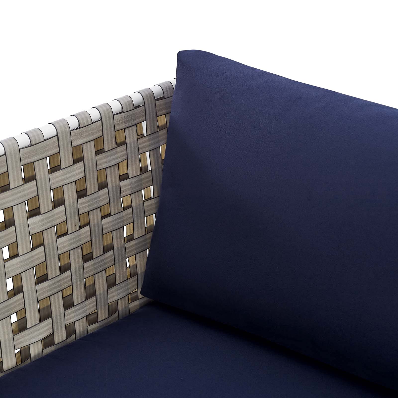 Modern Aluminum Side Lounge Chair - Navy Blue Metal Armchair for Outdoor Patio, Cafe, Bistro & Garden Relaxation