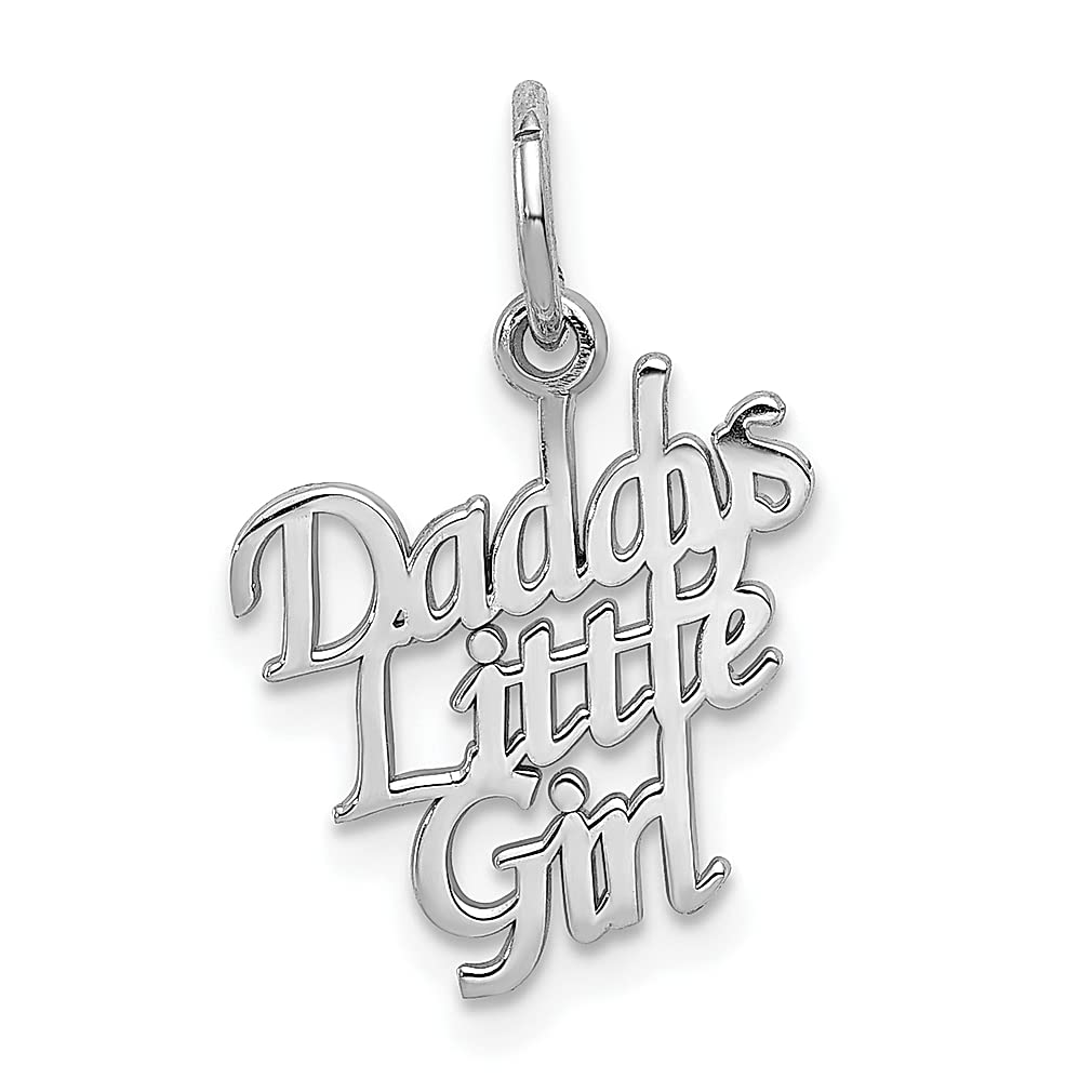 14K White Gold Daddy & Little Girl Charm Necklace - Elegant Pendant Jewelry for Women, Perfect Gift for Her - Ideal for Birthdays, Anniversaries & Mother's Day