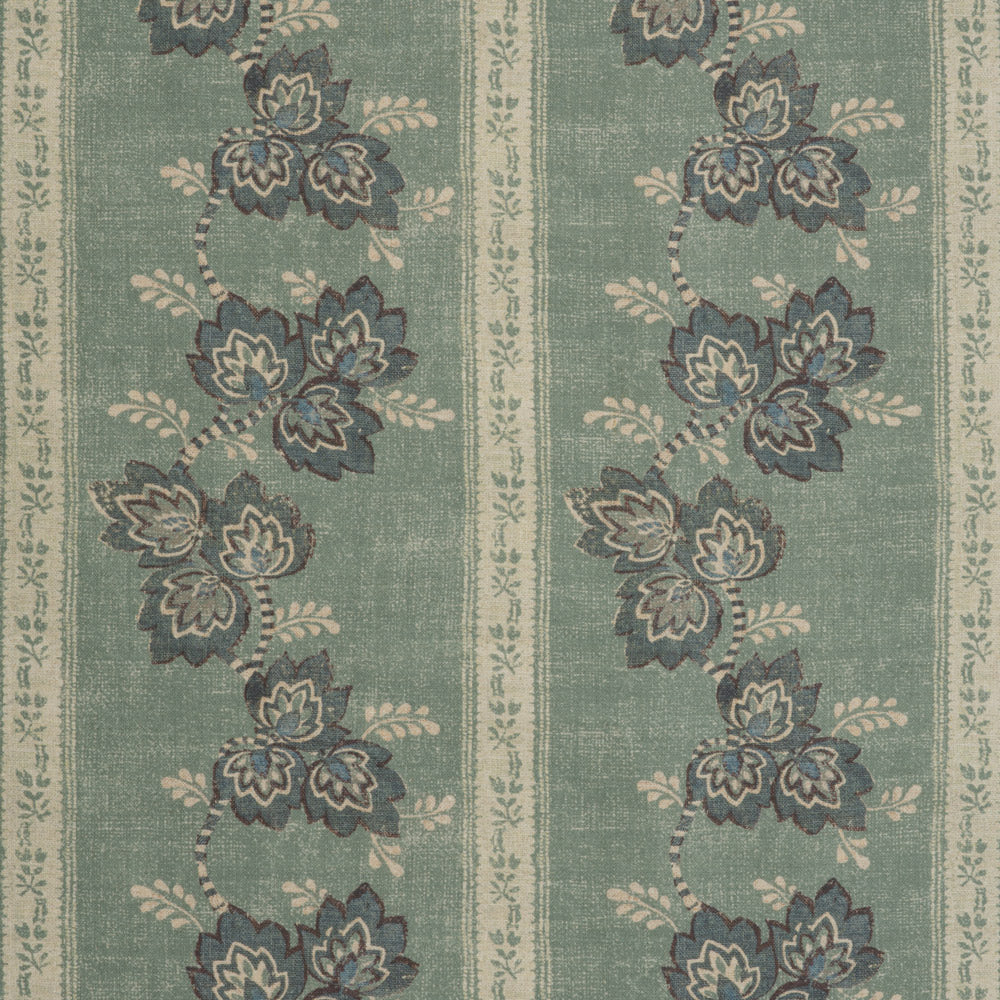 Somborne Striped Linen Fabric Swatches - Teal Color Samples for Upholstery, Curtains & DIY Home Decor Projects