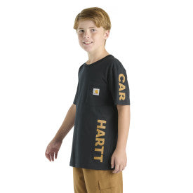 Youth Boys Short Sleeve T-Shirt - Caviar Black | Comfortable Cotton Tee for School, Play & Everyday Wear