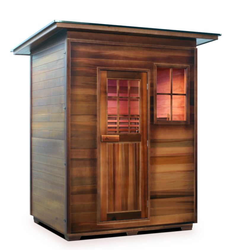 Enlighten Sauna MoonLight 3-Person Indoor/Outdoor Traditional Dry Sauna with Aromatherapy - Perfect for Home Spa, Relaxation & Detox Therapy