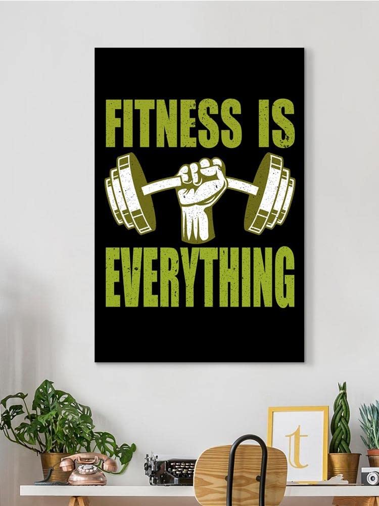 Fitness is Everything Motivational Wrapped Canvas Wall Art - Perfect for Home Gym, Office Decor & Inspirational Gifts