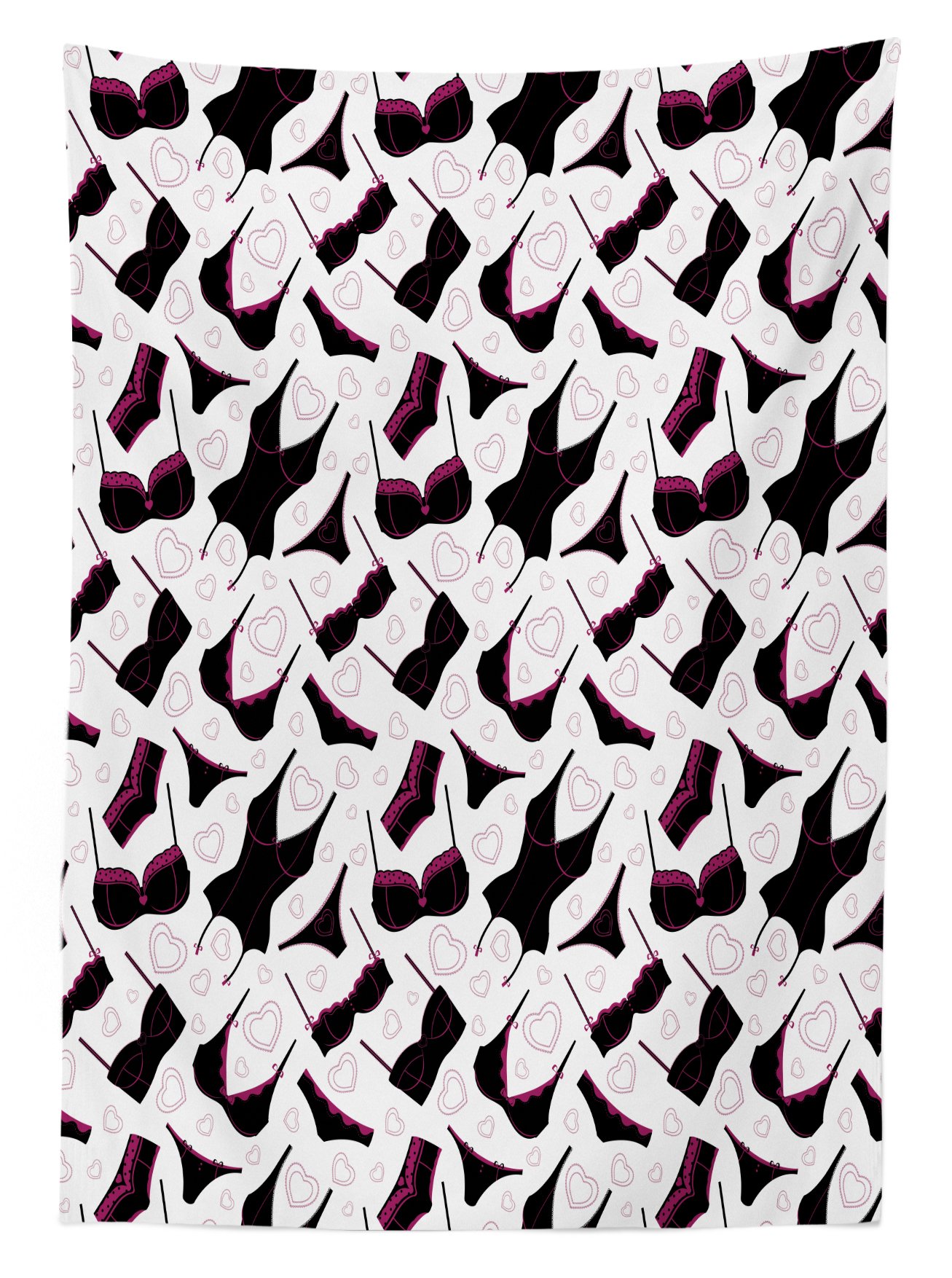 Ambesonne Retro Floral Lingerie Pattern Tablecloth - Washable Picnic Table Cover 58