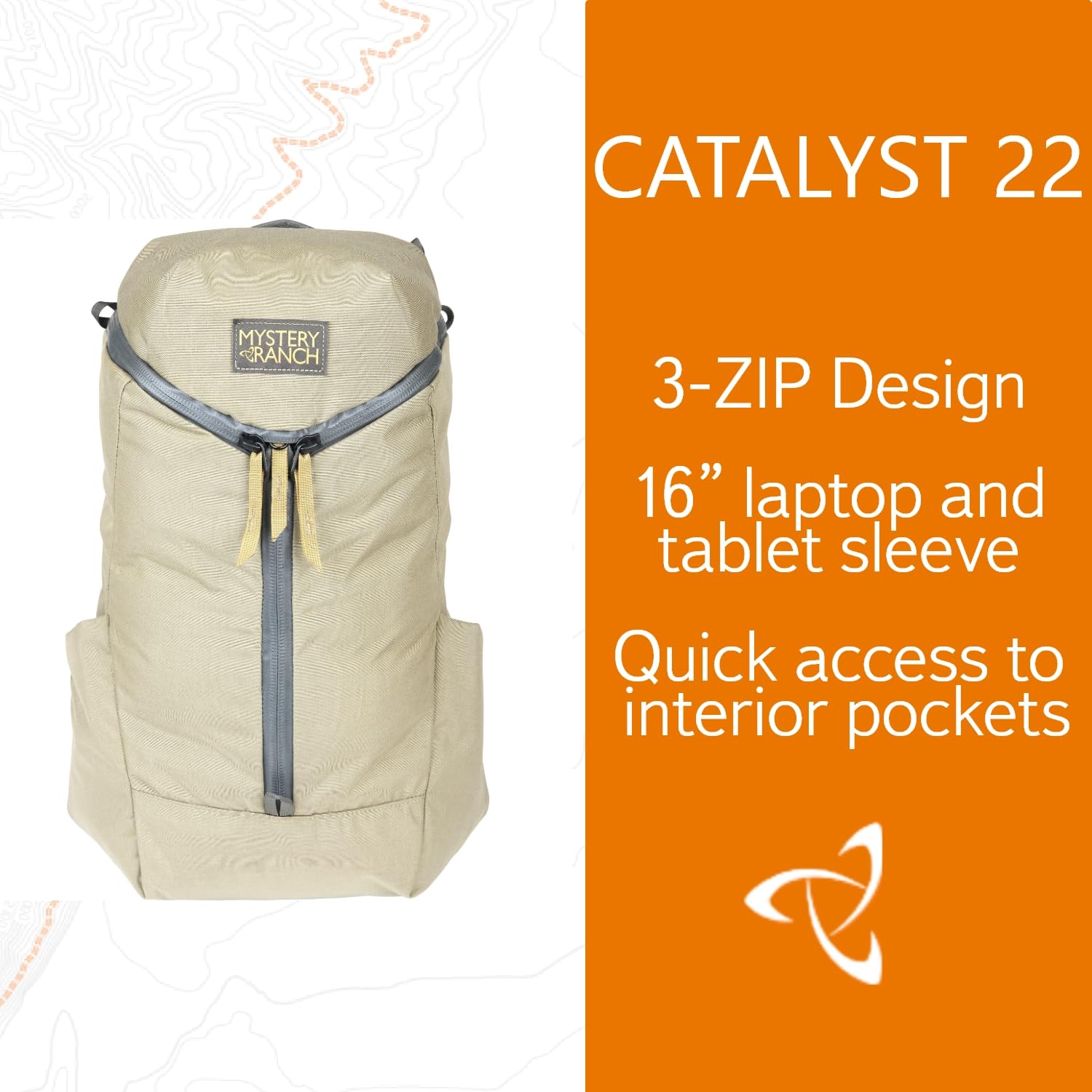 Mystery Ranch Catalyst 22L Travel Backpack with Tech Pocket - Lightweight Daypack for Hiking, Commuting & Business Travel - Durable Laptop Backpack for Men & Women - Sagebrush Green