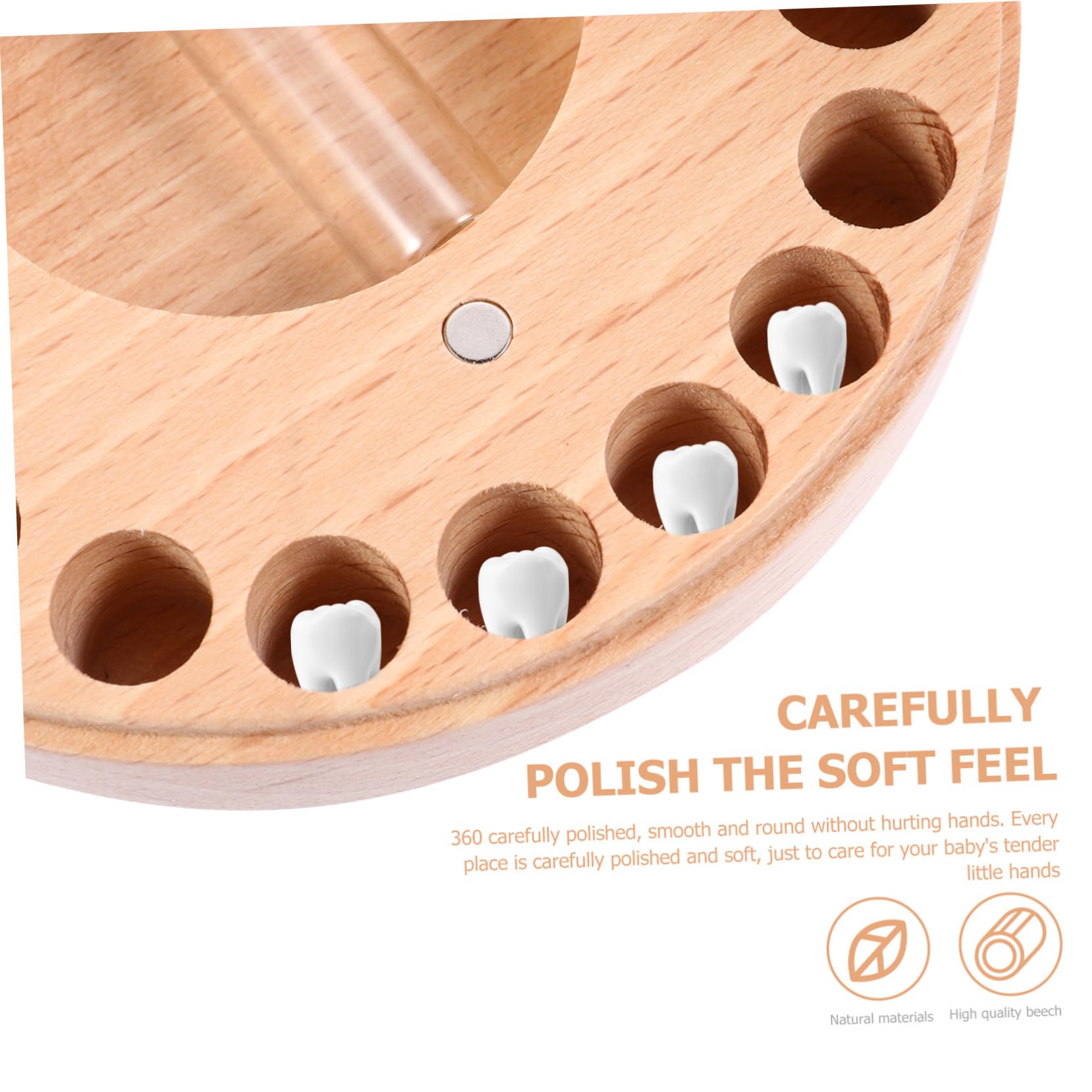 VICASKY 2 Pack Baby Tooth Keepsake Box - Natural Beech Wood First Lost Tooth Storage Case for Kids | Perfect Baby Shower Gift & Childhood Memory Preservation