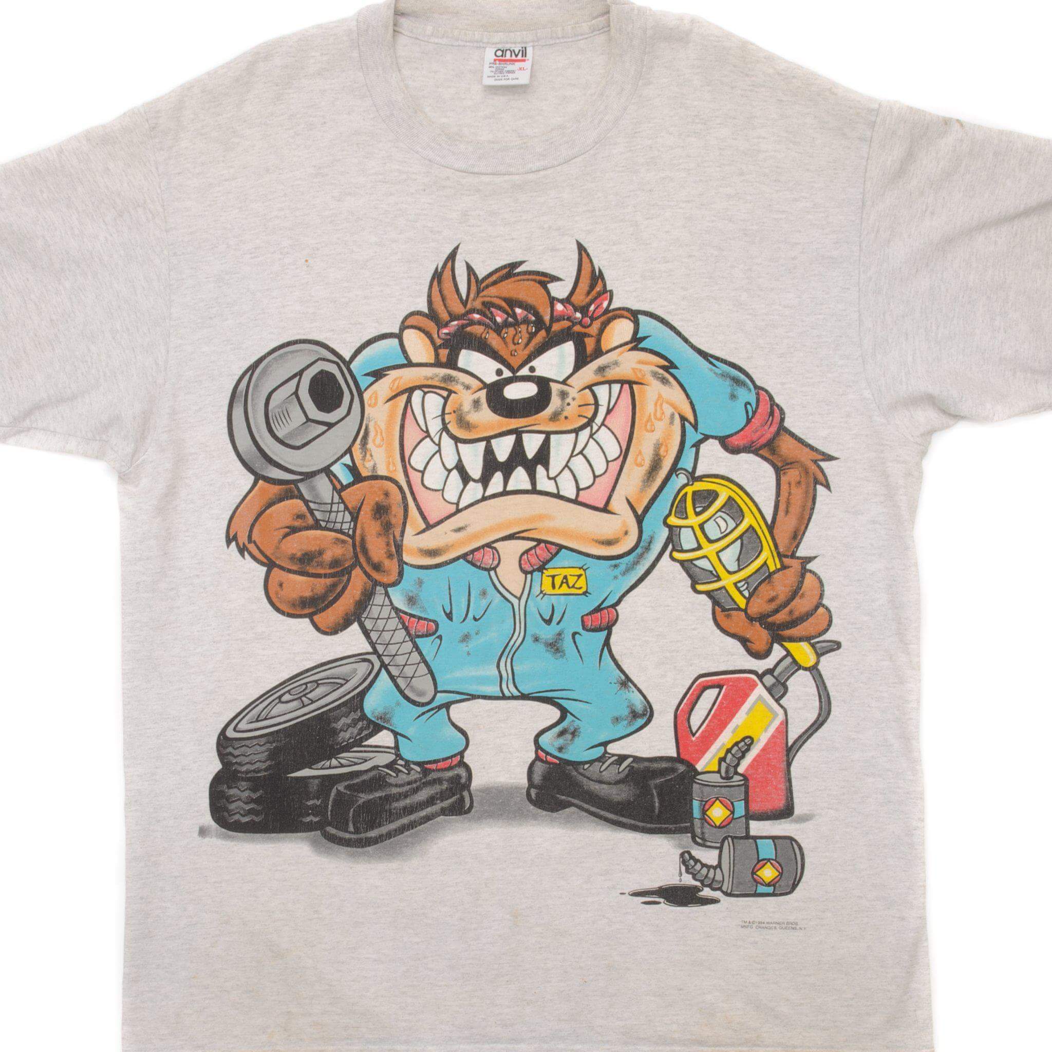 Vintage Looney Tunes Taz T-Shirt 1994 XL Size Cotton Graphic Tee Made in USA - Perfect for Cartoon Fans, Retro Fashion & Casual Wear