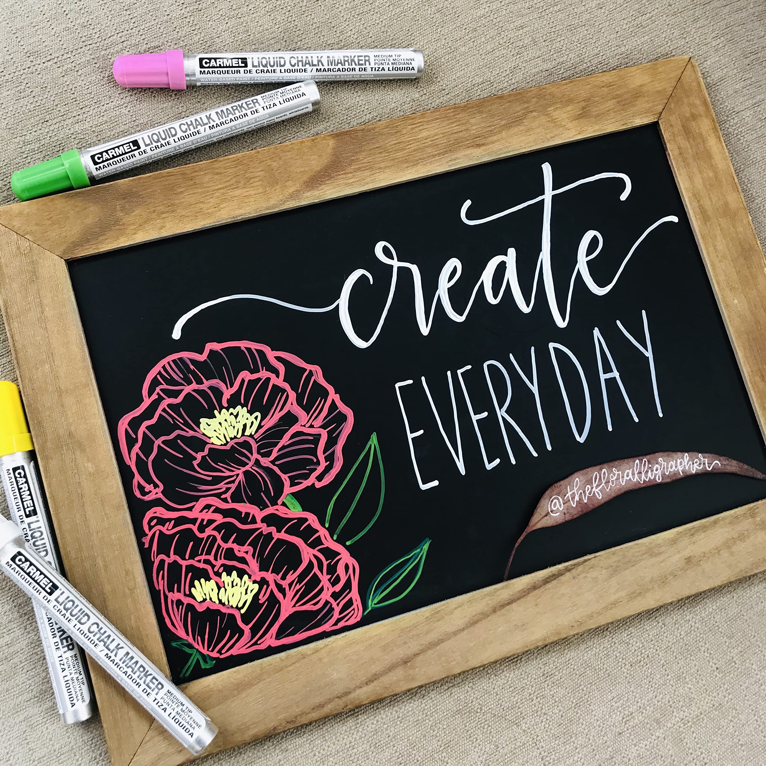 Carmel Liquid Chalk Marker - Medium Tip, Light Green - Non-Toxic, Water-Based Ink - Perfect for Restaurants, Cafes, Schools & DIY Chalkboard Signs