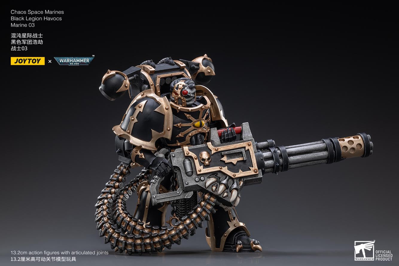 1/18 Scale JOYTOY Chaos Space Marines Black Legion Havocs Action Figure Set (5PCS) - Warhammer 40K Collectible Miniatures for Tabletop Gaming & Display