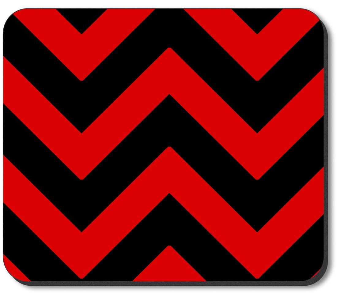 Art Plates Brand Gaming Mouse Pad - Red Chevron Design for PC, Laptop & Office Use | Non-Slip Rubber Base | Smooth Tracking Surface
