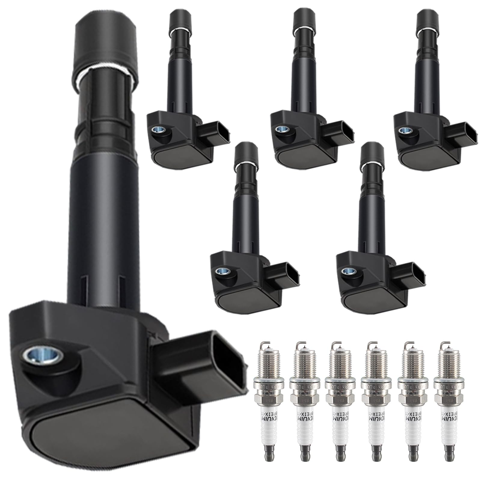 High Performance Ignition Coil Pack & Iridium Spark Plugs Set of 6 (UF242 C1221 30520P8EA01) - Compatible with Honda Accord, Odyssey, Pilot & Acura CL, RL, TL, MDX, Ridgeline, Vue 3.0L 3.2L 3.5L V6 Engines - Perfect for Engine Tune-Ups & Performance Upgrades