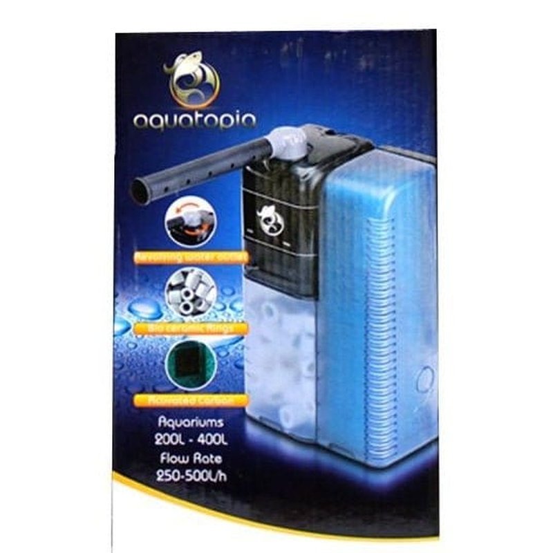 Aquatopia 400L Internal Aquarium Filter - 500L/hr Submersible Water Pump for Fish Tank, Pond & Hydroponics - Ideal for Freshwater & Saltwater Tanks up to 400L