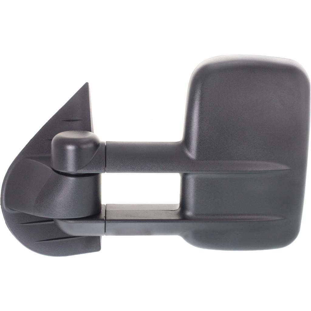 2007-2014 Chevy Silverado 2500/3500 HD Manual Folding Towing Mirror - Driver Side Non-Heated Textured Black Replacement (Fits Part #20862094 & GM1320337) | Perfect for Heavy-Duty Towing & Off-Road Adventures