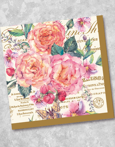 Belles Fleurs Beverage Napkins - 40 Count Premium Cocktail Napkins for Parties, Weddings & Home Decor - Absorbent Paper Drink Napkins for Coffee, Tea & Cocktail Serving