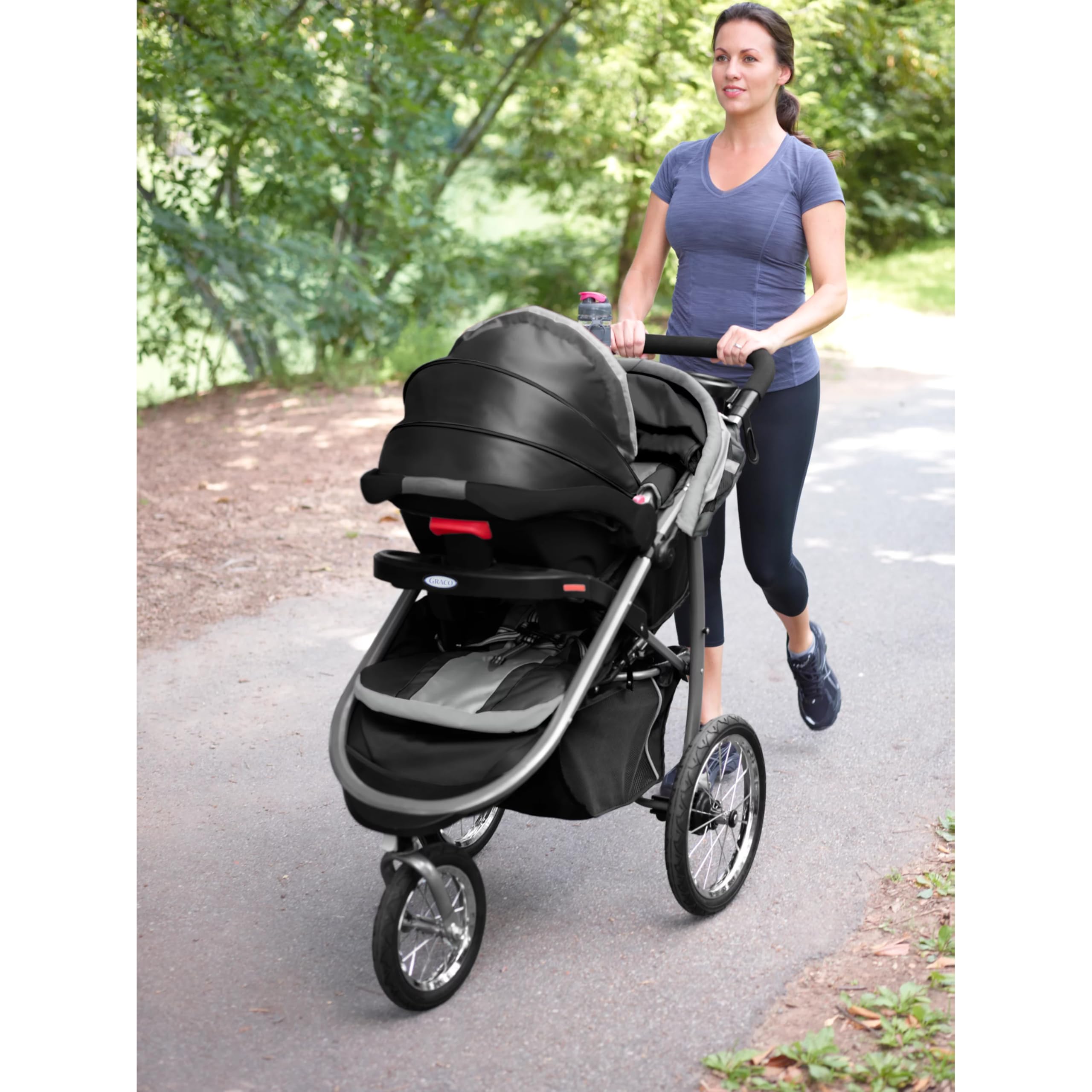 Graco FastAction Fold Jogger Travel System - Lightweight Stroller with Car Seat | Perfect for Running, Travel & Everyday Use with Baby