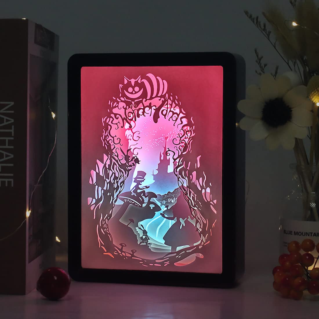 Alice in Wonderland 3D LED Night Light - Kids Room Decor, Desk & Bedside Lamp for Nursery, Bedroom, Birthday Gift - Perfect for Reading, Sleep Aid & Fantasy Theme Decor