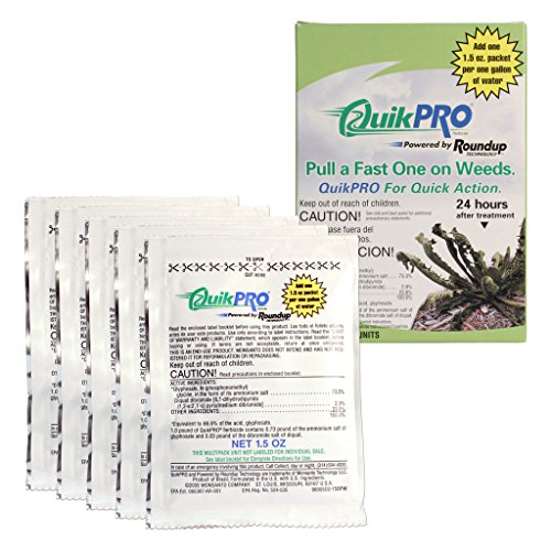 Roundup Quick Pro Weed Killer - 1 Box Makes 5 Gallons | Fast-Acting Glyphosate Herbicide for Lawns, Gardens & Driveways | Effective Weed Control for Home & Commercial Use