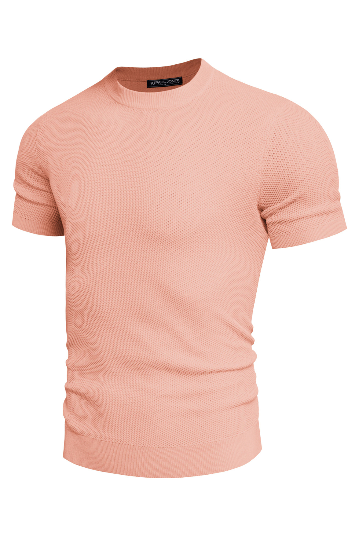 Men's Casual Short Sleeve Crewneck Honeycomb Waffle Knit T-Shirt - Breathable Solid Knitted Pullover Tee for Everyday Wear & Outdoor Activities