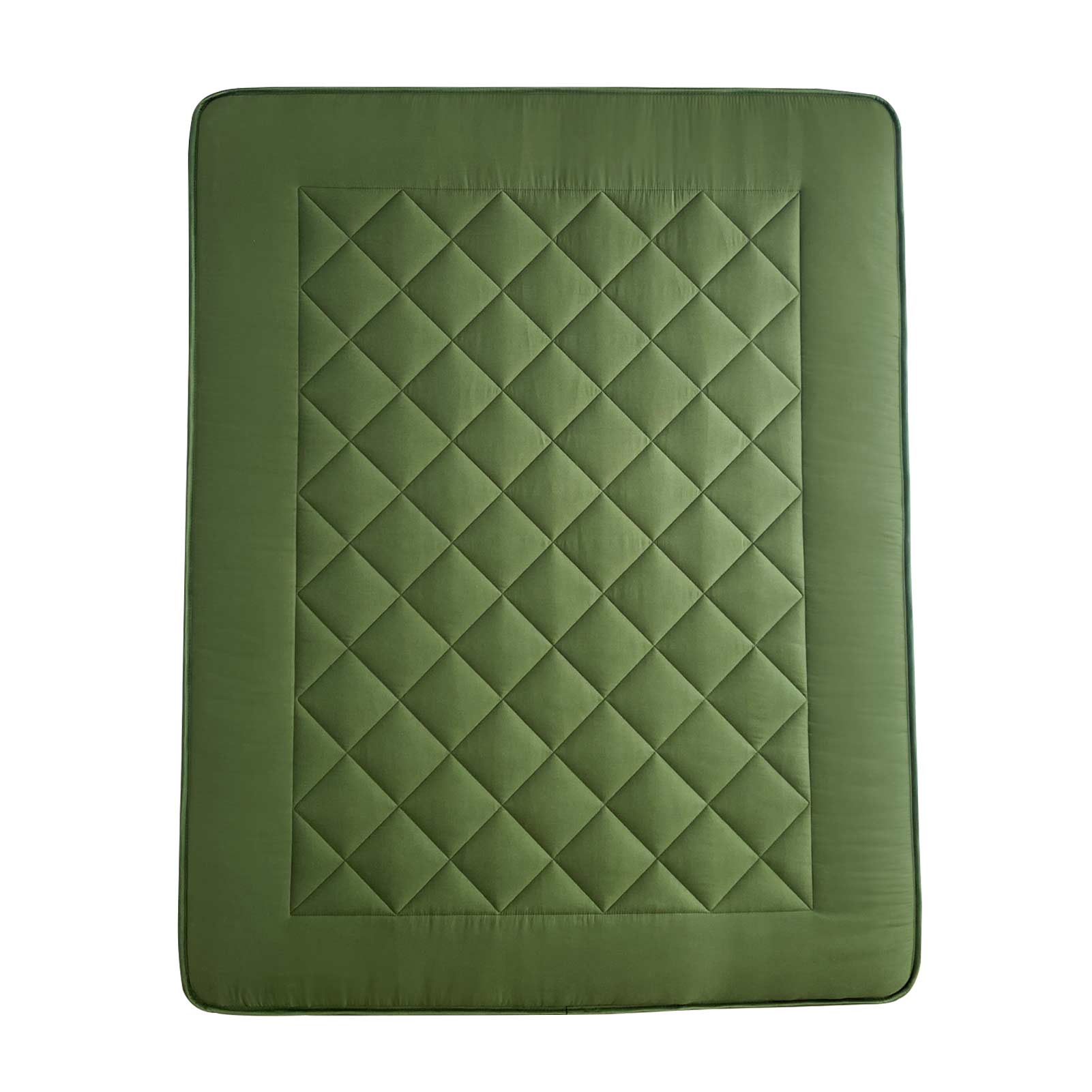 MAXYOYO 6-Inch Extra Thick Japanese Floor Futon Mattress - Premium Diamond Quilting Design for Bedroom, Guest Room & Small Spaces - Green (Queen Size) | Ideal for Apartments, Dorms, Sleepovers & Minimalist Living