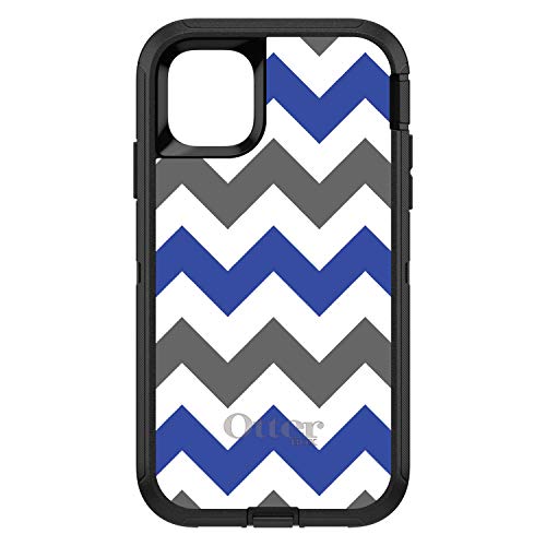 Blue Grey Chevron Stripes On Black Case