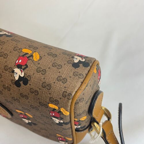 Gucci GG Mickey Mouse Crossbody Bag - Disney Collaboration Mini Tan Leather Shoulder Bag for Women | Perfect for Casual Outings, Travel & Disney Theme Events