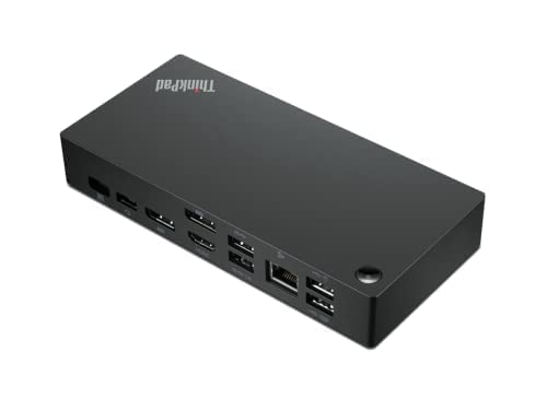 Lenovo ThinkPad Universal USB-C Dock 40AY0090 (Renewed) - Dual 4K Display, Ethernet, USB Ports for Home Office & Business Laptop Setup