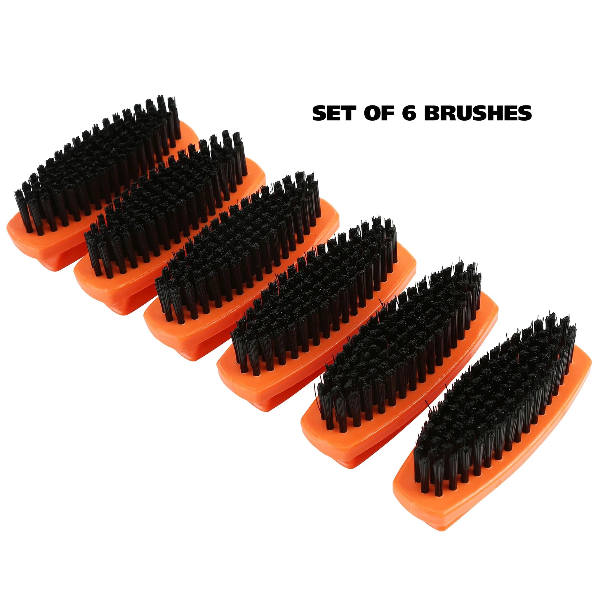 **GreatNeck 6-Pack Orange Hard Bristle Nail Brushes – Professional Quality Nail Cleaner for Mechanics, Gardeners, Men & Women – Ergonomic Handle for Deep Cleaning – Perfect for Workshop, Garage, and Outdoor Use (19025)**
