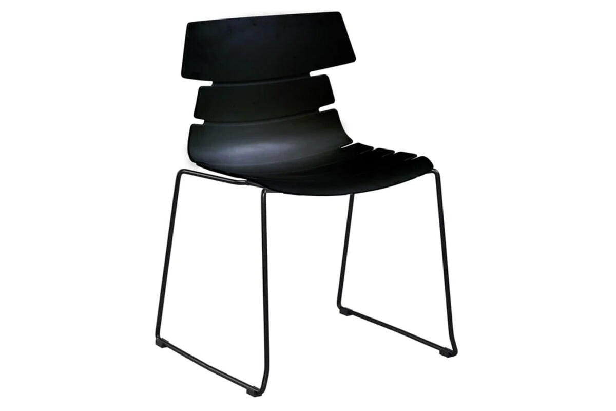 Wave Plastic Chair with Sled Base - Lightweight Outdoor/Indoor Stackable Chair for Patio, Beach, Camping & Picnics