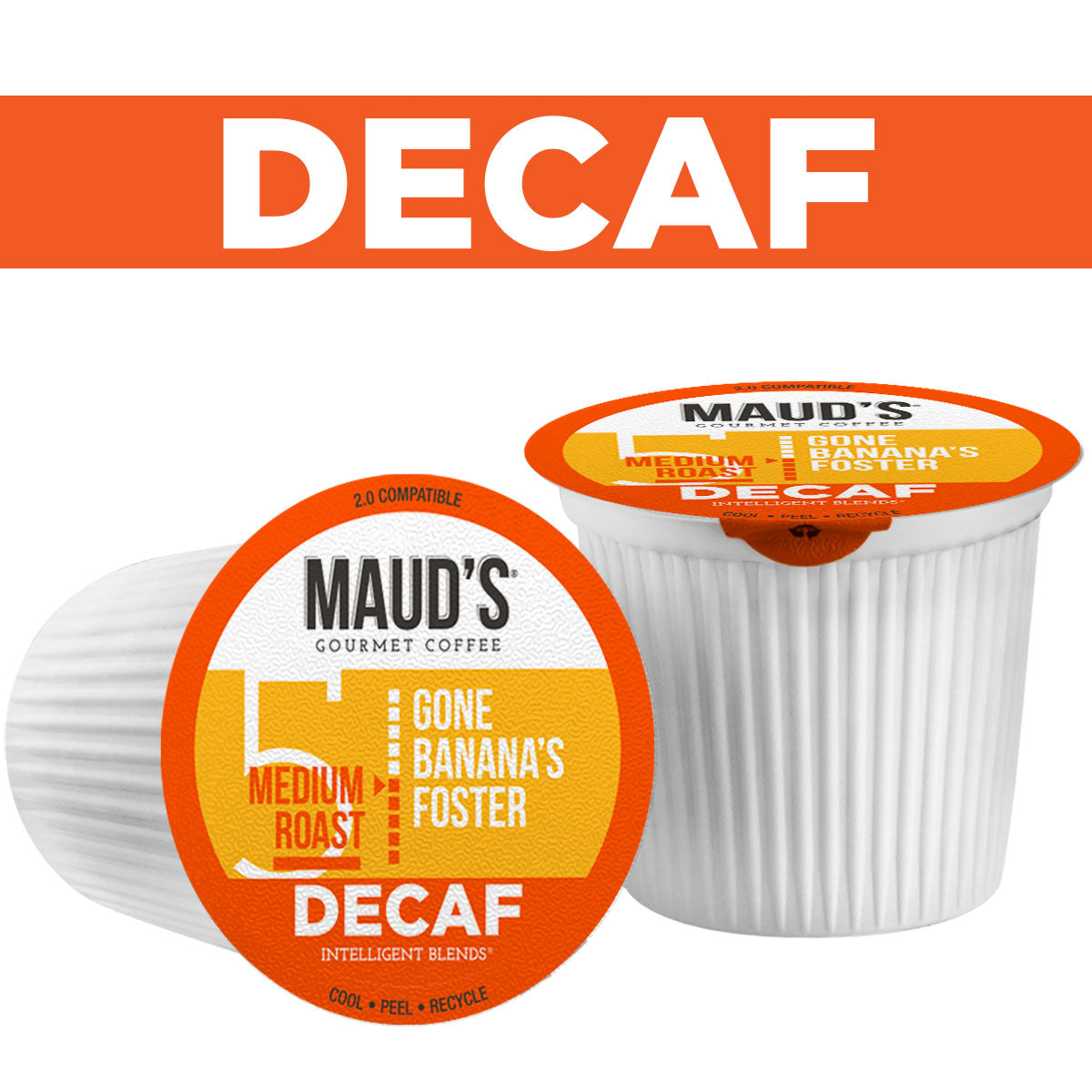 Maud's Decaf Banana Foster Flavored Coffee Pods - Single Serve K-Cup Compatible - Rich & Smooth Decaffeinated Coffee - Perfect for Morning Brews & Afternoon Relaxation
