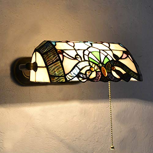 Baroque Tiffany Style Balcony Wall Lamps - Antique Glass Corridor Sconce with Mirror Front - Perfect for Hallway, Staircase & Victorian Home Decor