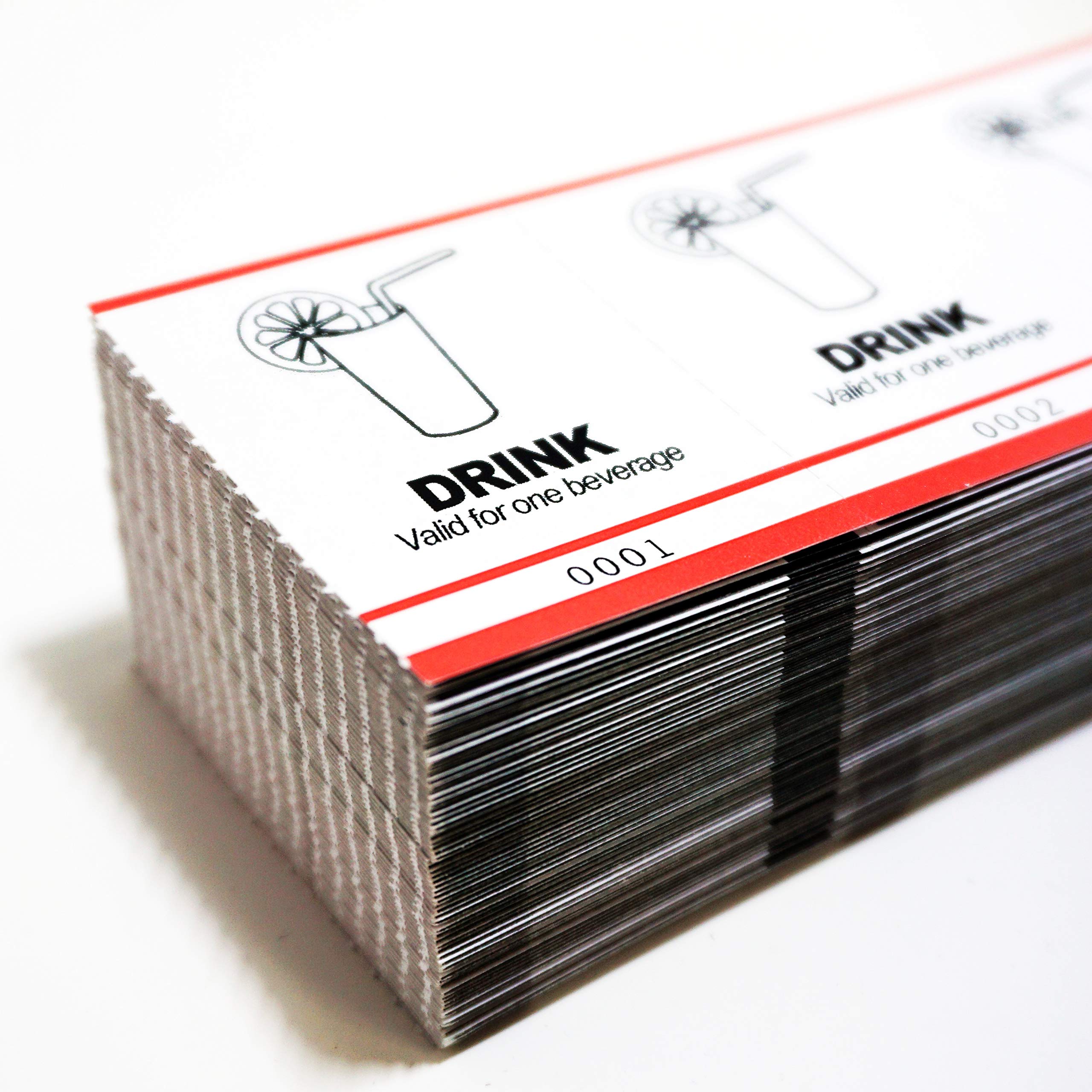 Fast & Affordable Custom Drink Tickets - 5000 Pack in Red by MyZone Printing | Perfect for Bars, Parties, Events & Fundraisers