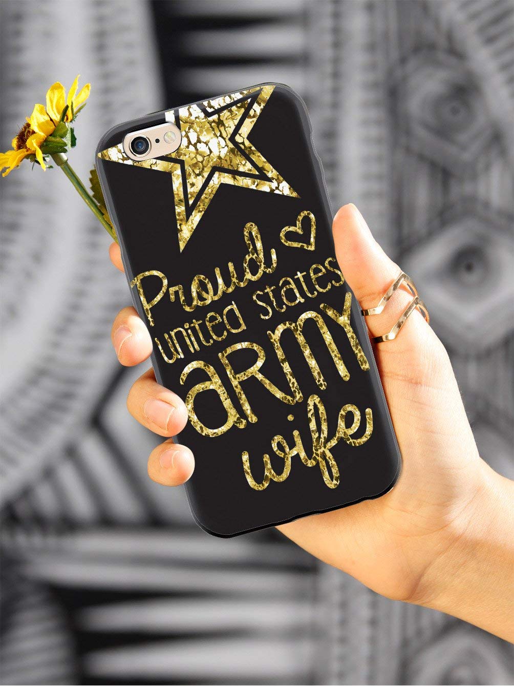 3D Textured Protective Phone Case Compatible with Apple iPhone XR - Military Wife Inspired Design - Durable Shockproof Cover for Everyday Use & Outdoor Activities