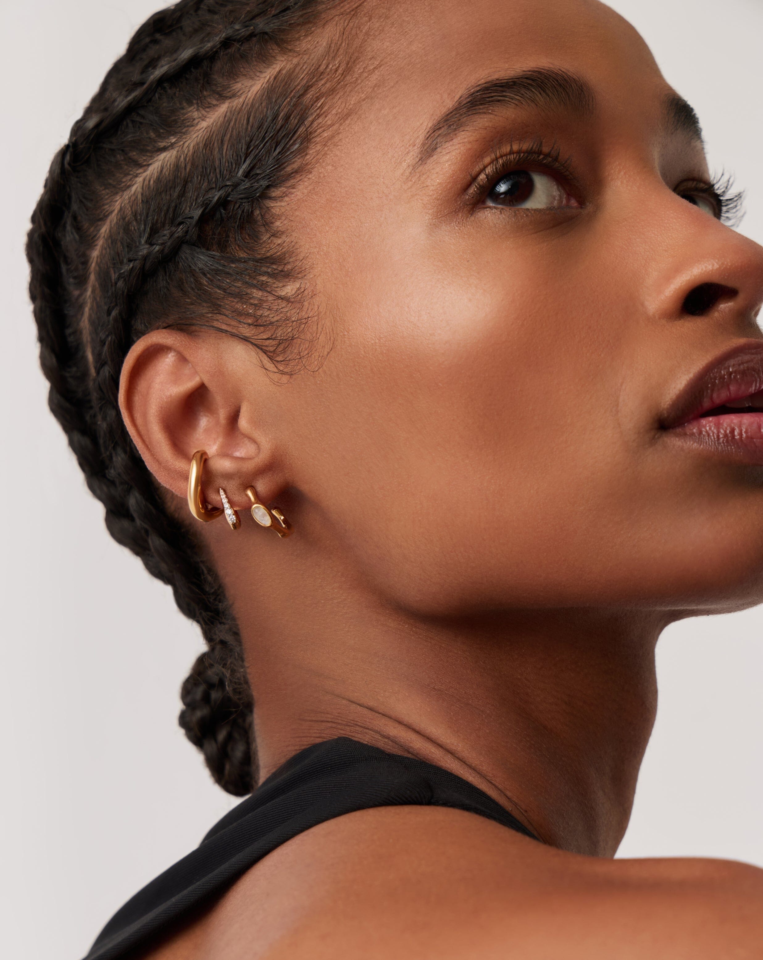 Magma Gemstone Small Hoop Earrings - 18k Recycled Gold Vermeil on Recycled Sterling Silver | Dainty Everyday Jewelry for Women, Perfect for Work & Date Night