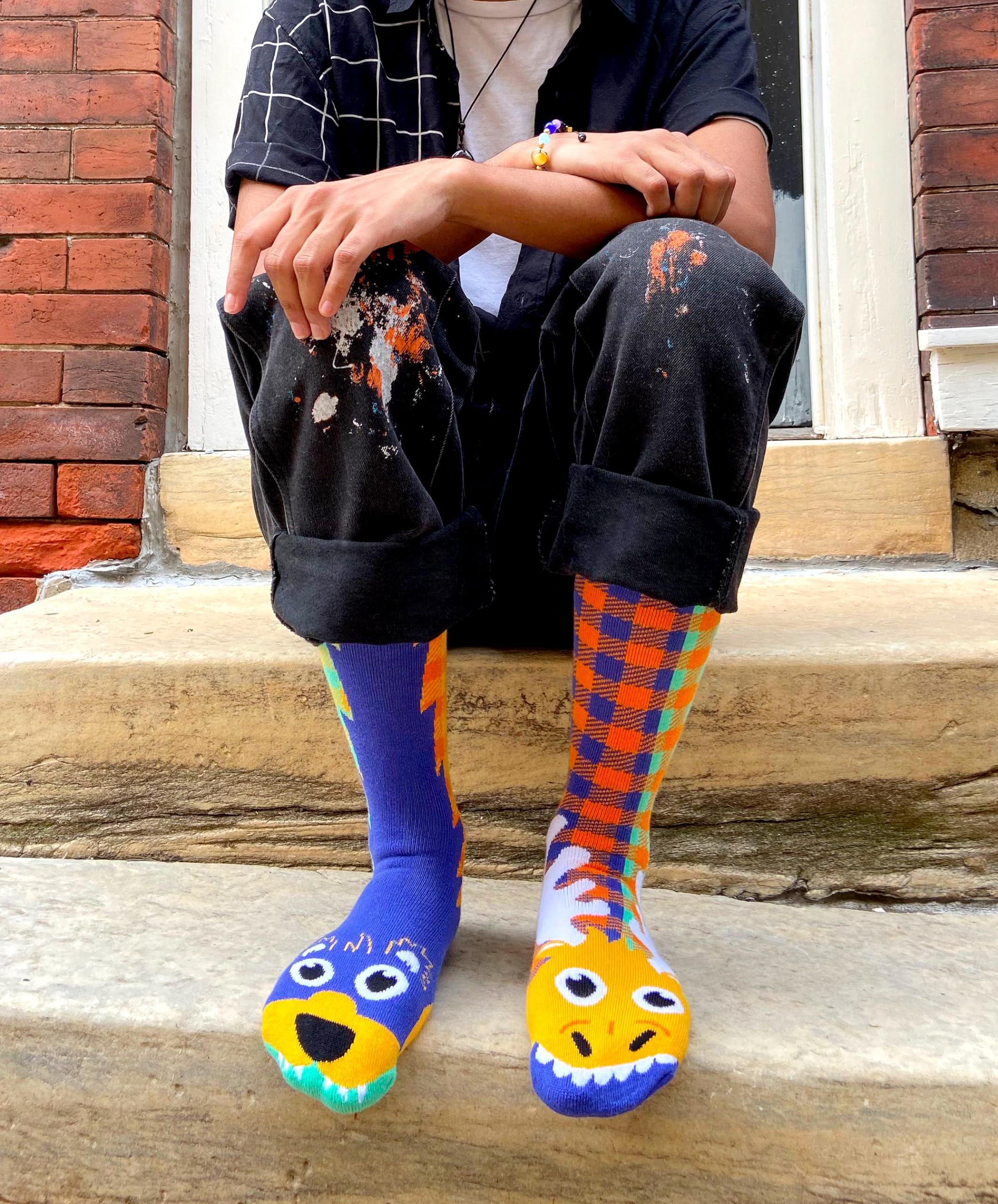 Funky Mismatched Animal Socks for Adults - Durable & Cozy Crazy Socks for Men & Women - Perfect for Outdoor Adventures, Gifts & Casual Wear