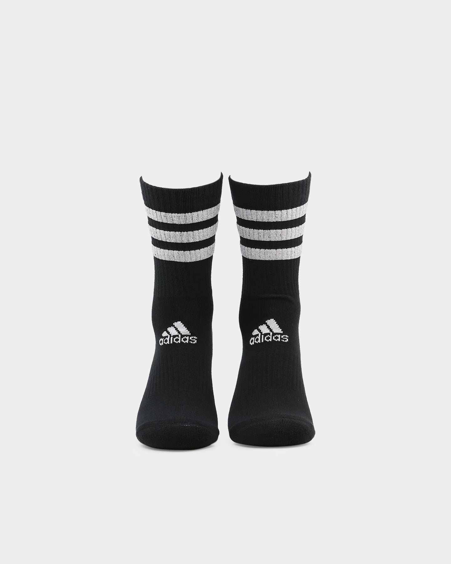 Adidas Women's 3 Stripe Glam Crew Socks 3-Pack (White/Black/Wild Pink/Grey) - Comfortable Athletic Socks for Running, Gym & Casual Wear