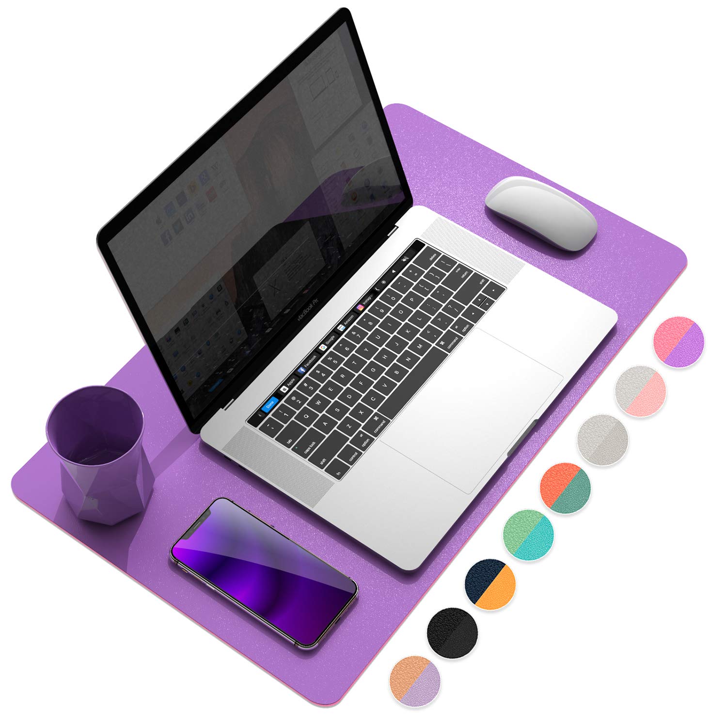 YSAGi Large Leather Desk Mat - Waterproof Dual-Sided Mouse Pad for Keyboard & Mouse (23.6