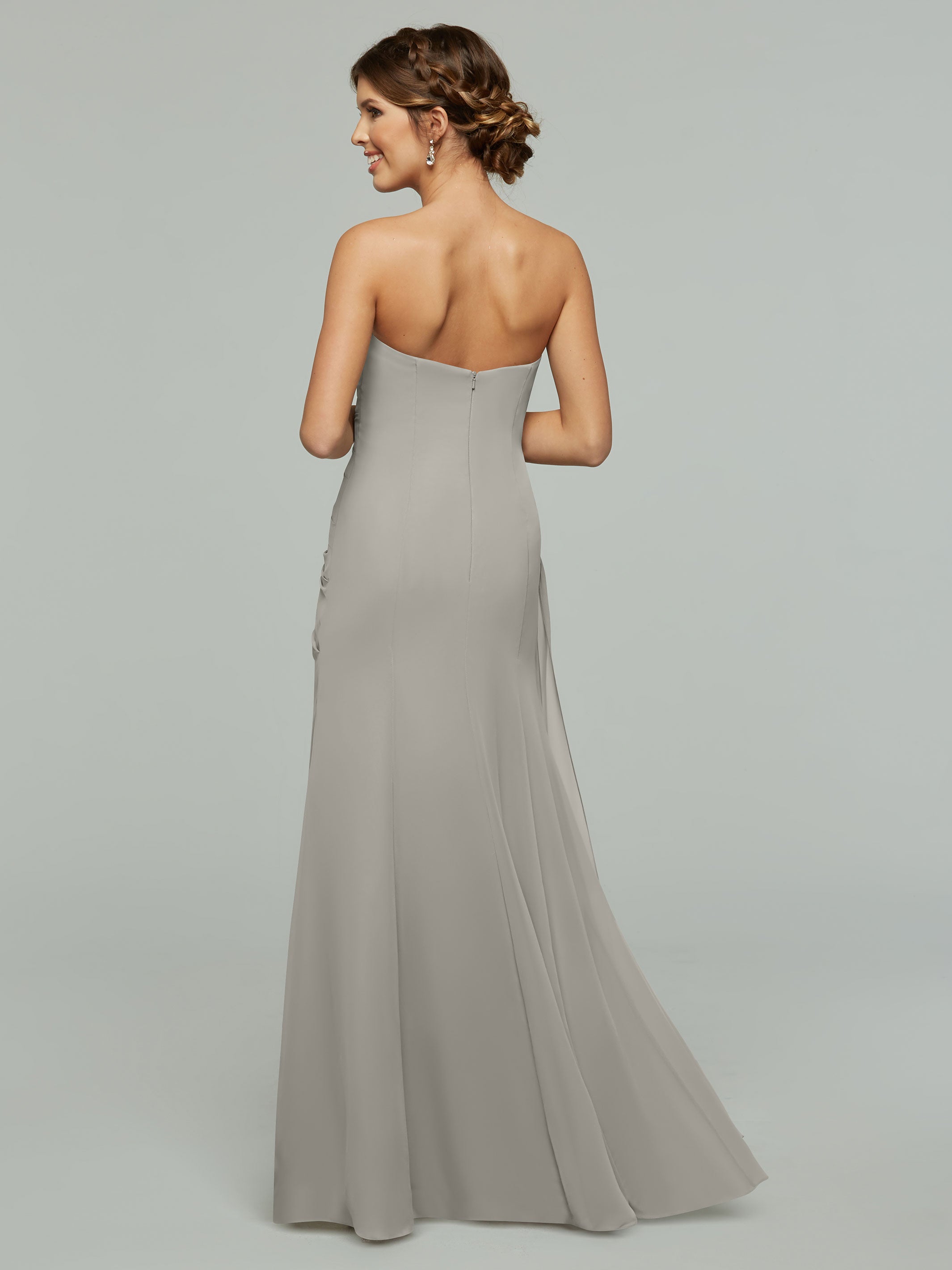Elegant Strapless Sweetheart Chiffon Bridesmaid Dress with Ruching - Perfect for Weddings, Formal Events & Special Occasions